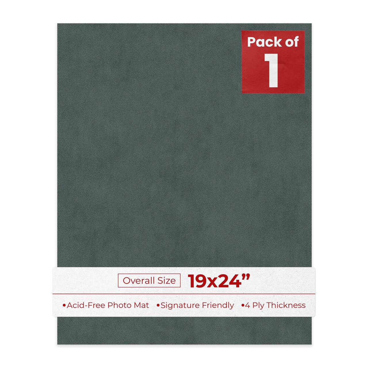 Dark Grey Suede 19x24 Uncut Mat Board - Blank Sheets, No Opening